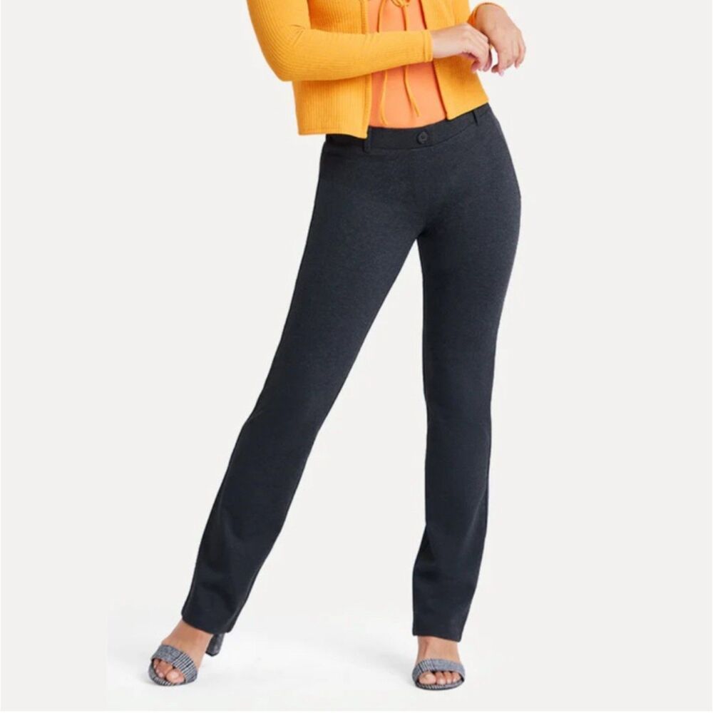 Betabrand Dark Gray Straight Leg Pull On Dress Pants Women’s Medium Petite
